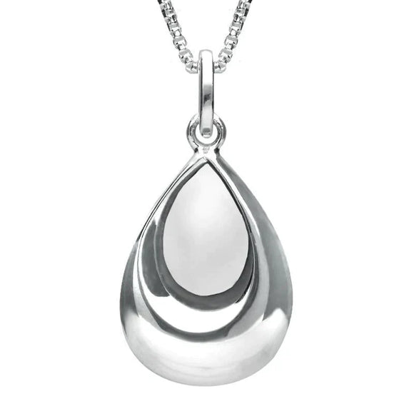 Sterling Silver Bauxite Half Stone Tear Drop Necklace
