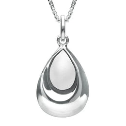 Sterling Silver Bauxite Half Stone Tear Drop Necklace