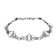 Sterling Silver Bauxite Marquise Shaped Celtic Bracelet B594