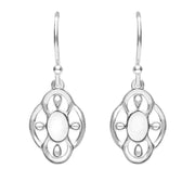 Sterling Silver Bauxite Open Petal Edge Flower Hook Earrings