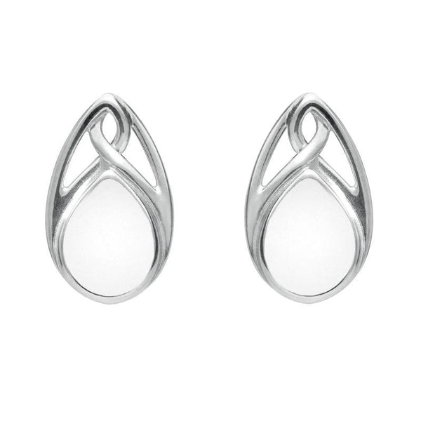 Sterling Silver Bauxite Pear Shaped Celtic Stud Earrings E973