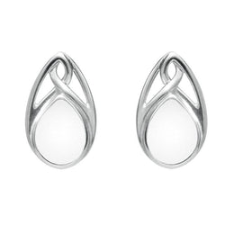 Sterling Silver Bauxite Pear Shaped Celtic Stud Earrings E973