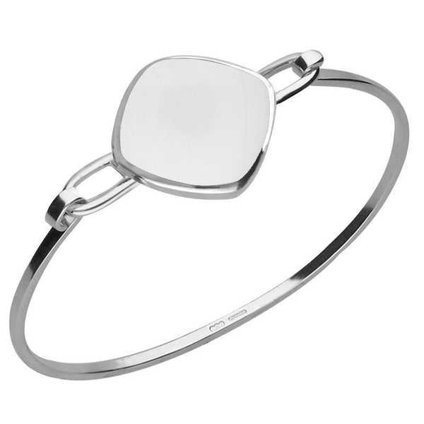 Sterling Silver Bauxite Slim Cushion Bangle B035