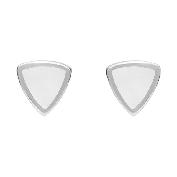 Sterling Silver Bauxite Small Curved Triangle Stud Earrings E061