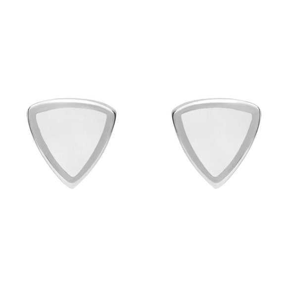 Sterling Silver Bauxite Small Curved Triangle Stud Earrings E061