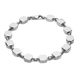 Sterling Silver Bauxite Square Small Cushion Bracelet B538
