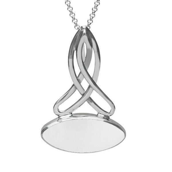 Sterling Silver Bauxite Wide Marquise Celtic Necklace P1393