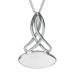 Sterling Silver Bauxite Wide Marquise Celtic Necklace P1393