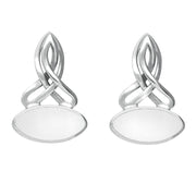 Sterling Silver Bauxite Wide Marquise Celtic Stud Earrings E977