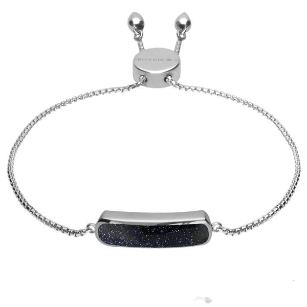 Sterling Silver Blue Goldstone Lineaire Petite Bracelet B1072.