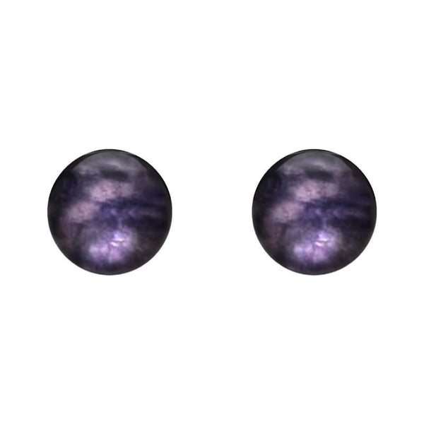 Sterling Silver Blue John 8mm Ball Stud Earrings, E1345.