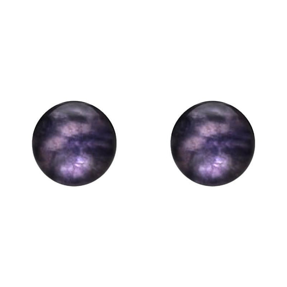 Sterling Silver Blue John 8mm Ball Stud Earrings, E1345.