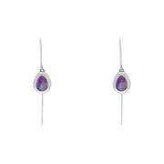 Sterling Silver Blue John Cross Disc Drop Earrings