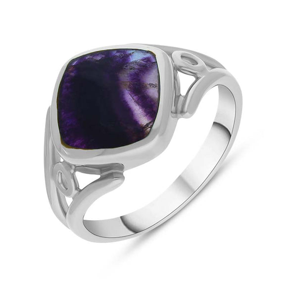 Sterling Silver Blue John Cushion Cut Ring R1246