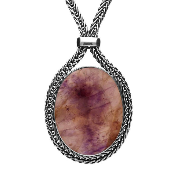 Sterling Silver Blue John Foxtail Small Oval Necklace N749