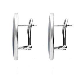 Sterling Silver Blue John Large Oval Stud Earrings. e084.