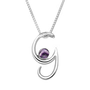 Sterling Silver Blue John Love Letters Initial G Necklace P3454C