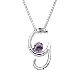 Sterling Silver Blue John Love Letters Initial G Necklace P3454C