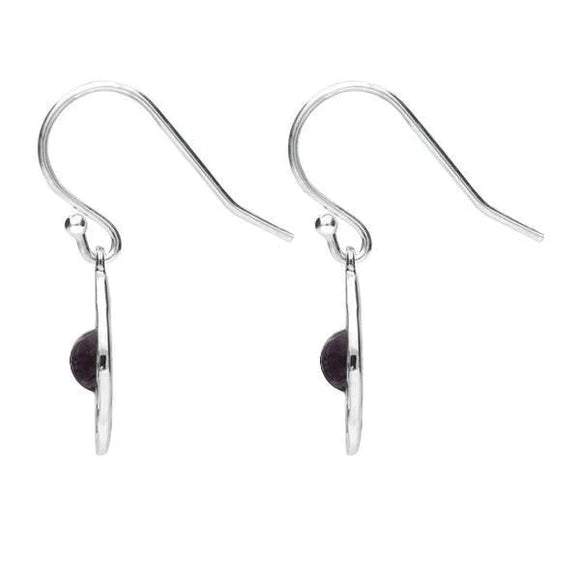 Sterling Silver Blue John Open Flower Drop Earrings, E1617.