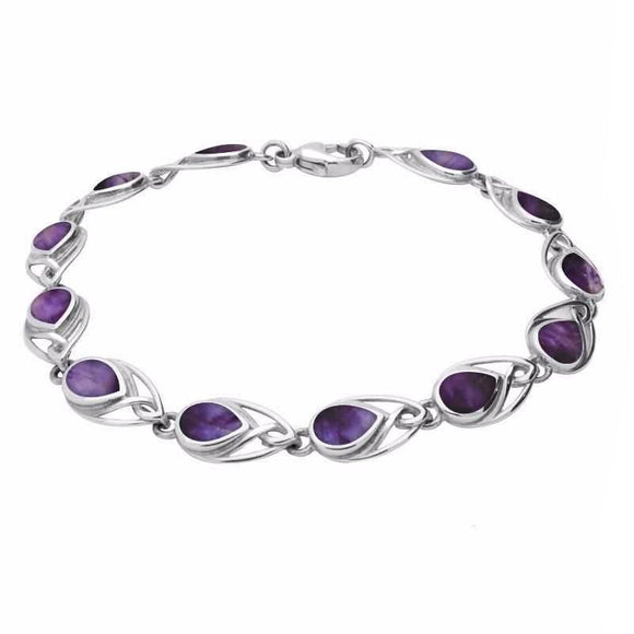 Sterling Silver Blue John Pear Shaped Celtic Four Piece Set. S001 