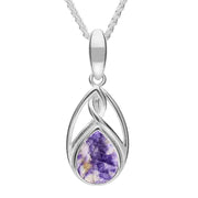 Sterling Silver Blue John Pear Shaped Celtic Four Piece Set. S001 