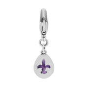 Sterling Silver Blue John Pear Shaped Fleur De Lis Clip Charm, G663.