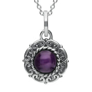 Sterling Silver Blue John Rope Edge Beaded Necklace P2090