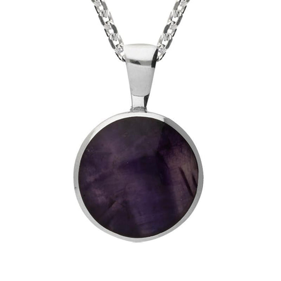 Sterling Silver Blue John Round Four Piece Set. S004