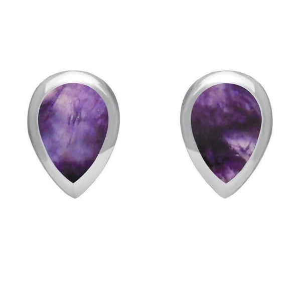 Sterling Silver Blue John Small Teardrop Stud Earrings E768