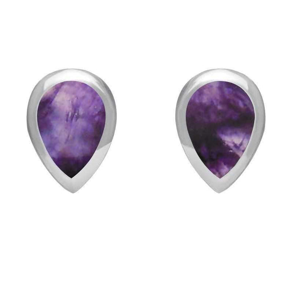 Sterling Silver Blue John Small Teardrop Stud Earrings E768