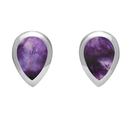 Sterling Silver Blue John Small Teardrop Stud Earrings E768