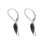 Sterling Silver Blue John Swirl Heart Drop Earrings E1872