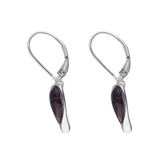 Sterling Silver Blue John Swirl Heart Drop Earrings E1872