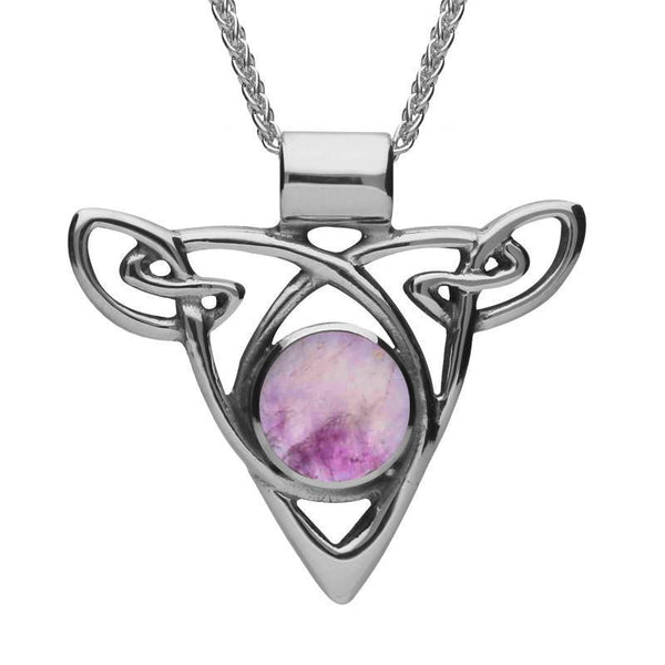 Sterling Silver Blue John Triangle Knot Celtic Necklace P261