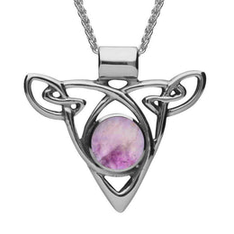 Sterling Silver Blue John Triangle Knot Celtic Necklace P261