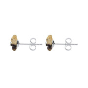 Sterling Silver Blue John Tuberose Carnation Stud Earrings, E2162.