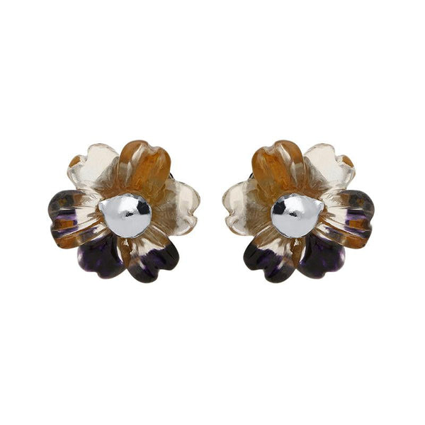 Sterling Silver Blue John Tuberose Dahlia Small Stud Earrings, E2411.