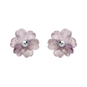 Sterling Silver Blue John Tuberose Dahlia Stud Earrings, E2155.