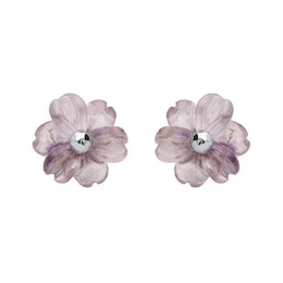 Sterling Silver Blue John Tuberose Dahlia Stud Earrings, E2155.