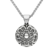 Sterling Silver Blue John Tudor Rose Reversible Necklace, P1945.