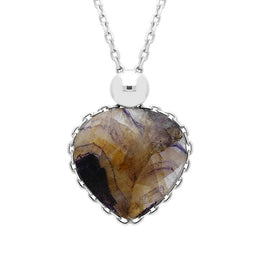 Sterling Silver Blue John Upside Down Faceted Pear Necklace 30P55P1438CB