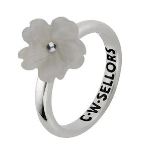 Sterling Silver Chalcedony Tuberose Gypsophila Ring, R998.