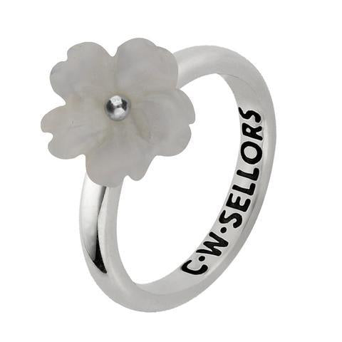 Sterling Silver Chalcedony Tuberose Gypsophila Ring, R998.