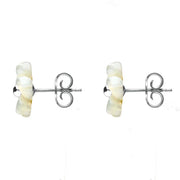 Sterling Silver White Mother of Pearl Gypsophila Tuberose Stud Earrings E2156