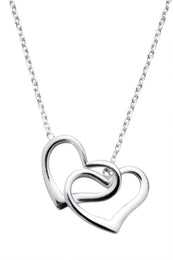 Sterling Silver Double Heart Necklace