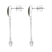 Sterling Silver Jade Lineaire Medium Drop Stud Earrings, E2241.