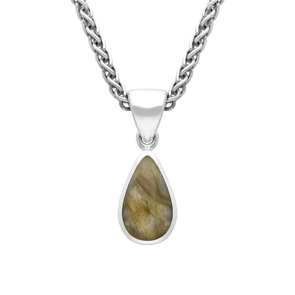 Sterling Silver Labradorite Dinky Pear Necklace, P450
