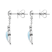 Sterling Silver Larimar Turtle Drop Earrings E1934