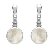 Sterling Silver Mother of Pearl Bottle Top Drop Earrings E054