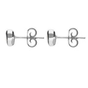 Sterling Silver Mother of Pearl Framed Heart Stud Earrings. E432.